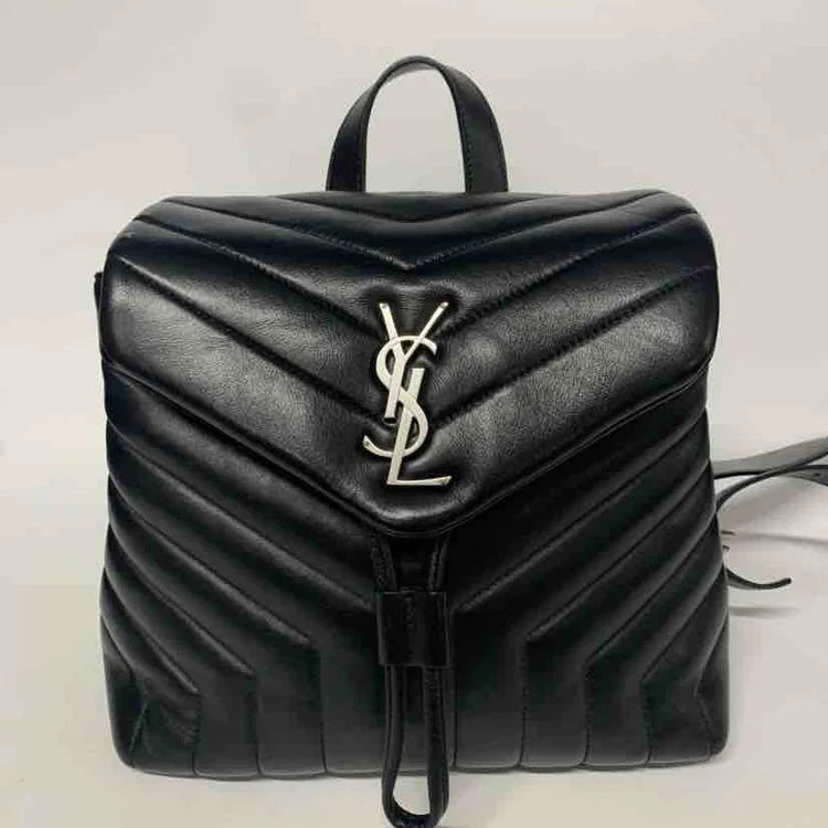 Ysl Calfskin Y Quilted MONOGRAMME Loulou Backpack Black Leather, Small | Studio Nafay