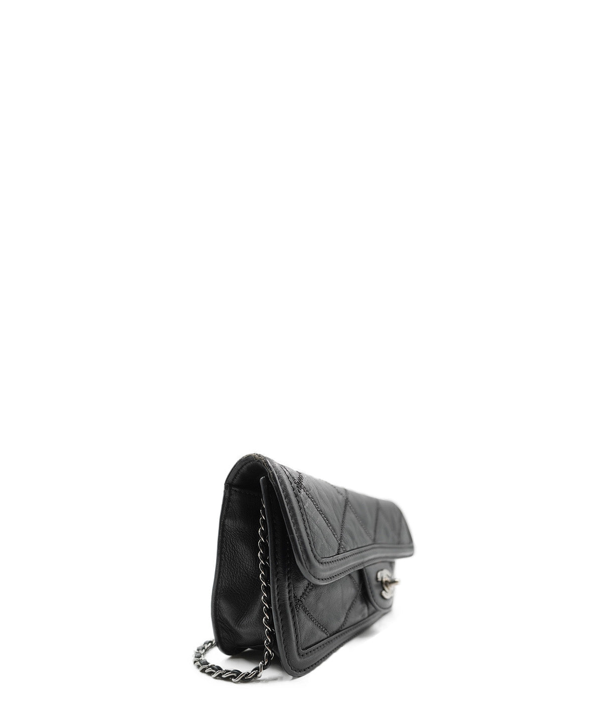 Mini sac à rabat surpiqué veau Noir SHW Noir