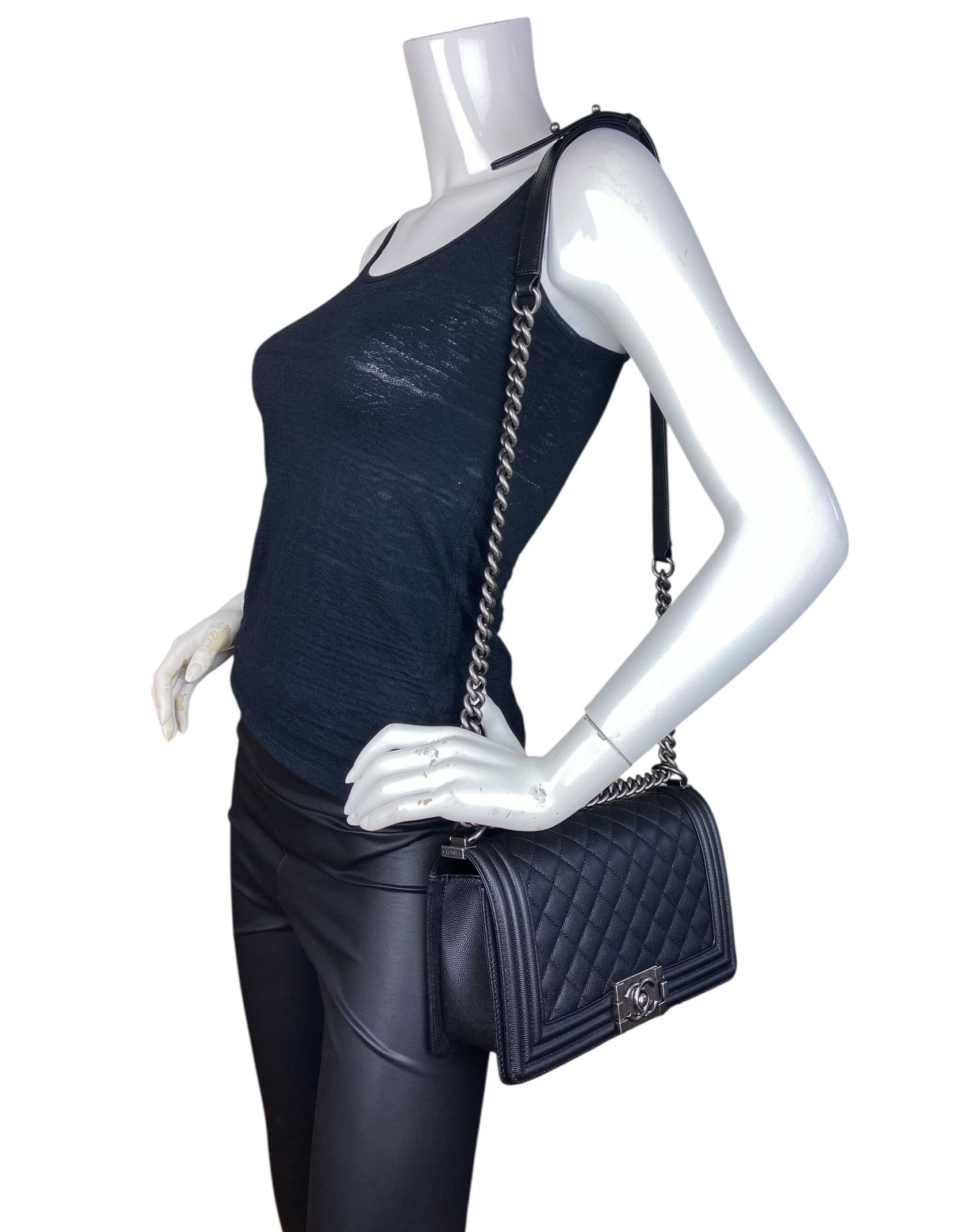 Chanel Noir Caviar Medium Boy Bag