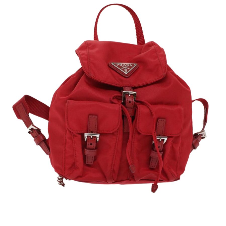 Designer Backpack red bag – front view