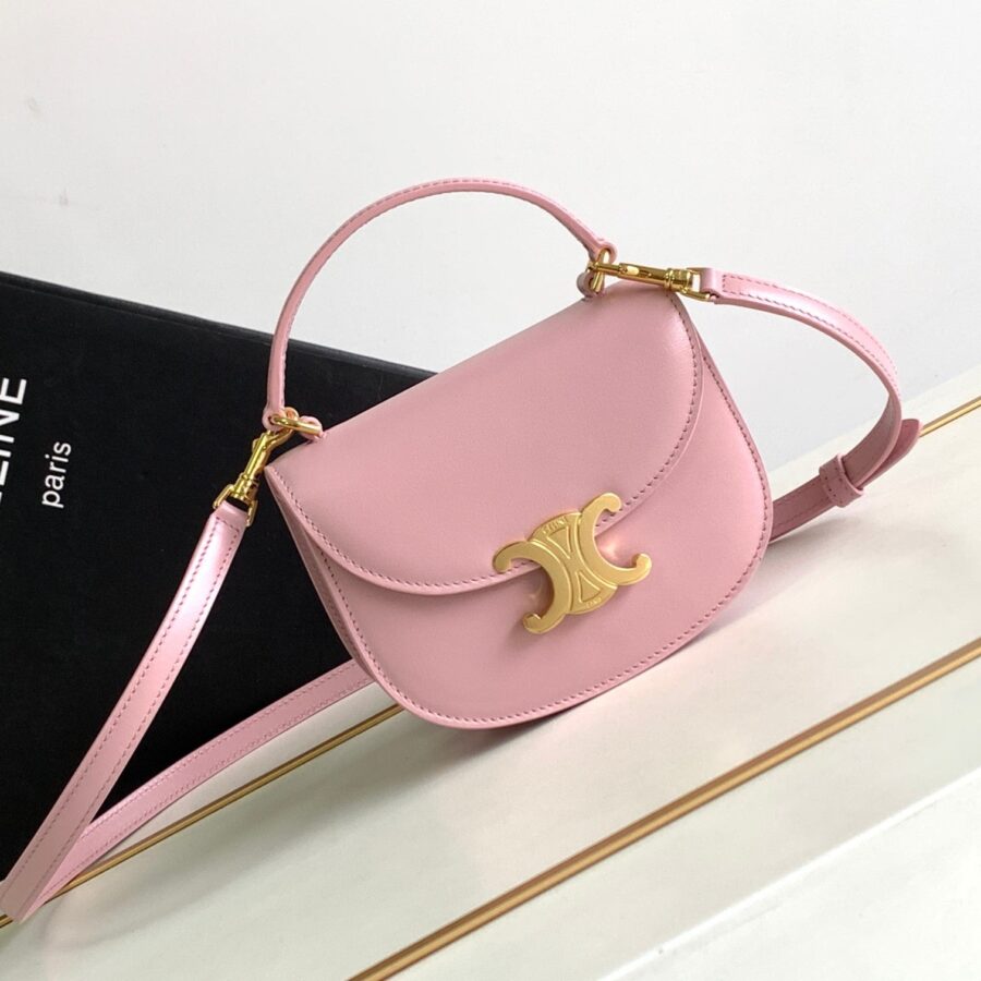 Celine Triomphe pink bag – front view