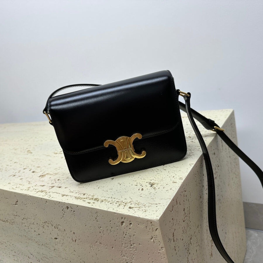 Celine Triomphe gold bag – front view