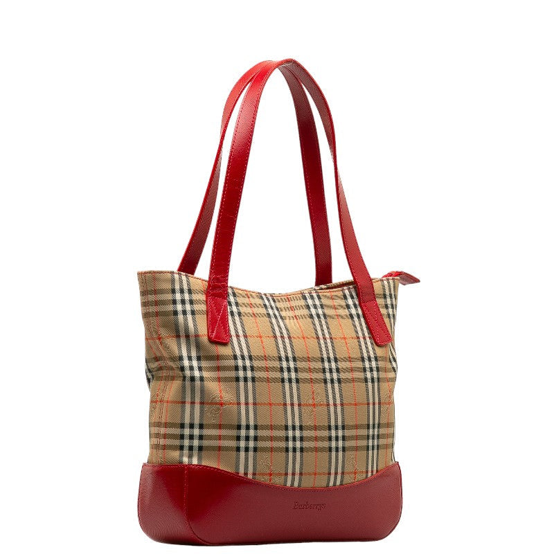 Burberry Nova Check Cabas Shadow Horse en cuir