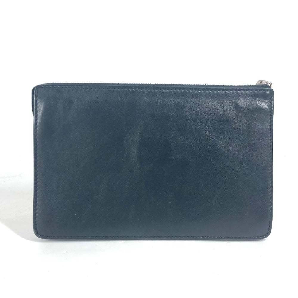 Fendi Pochette en cuir noir Monster Bugs Homme
