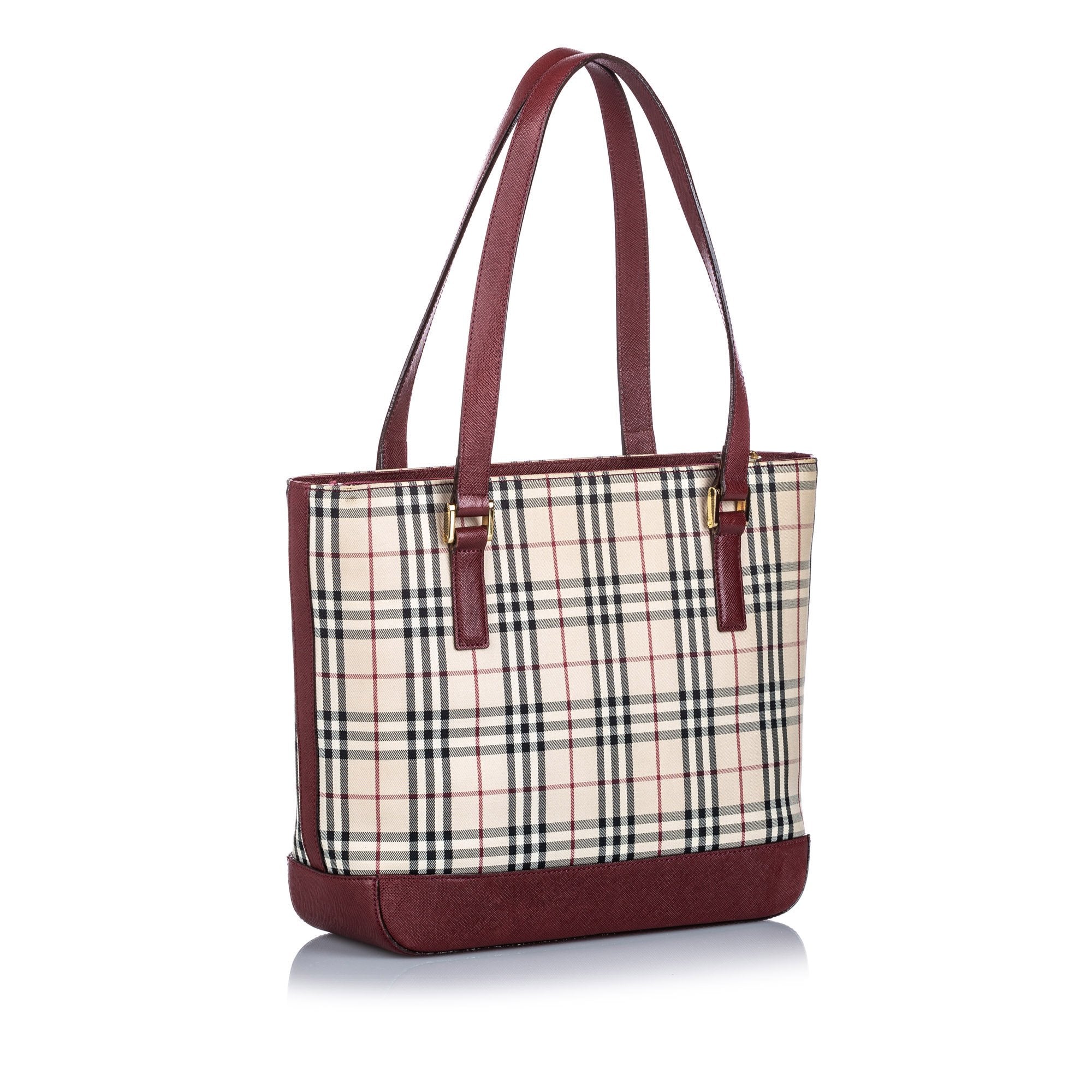 Burberry Marron Beige Canvas Fabric Ho Check Sac cabas UNITED KINGDOM