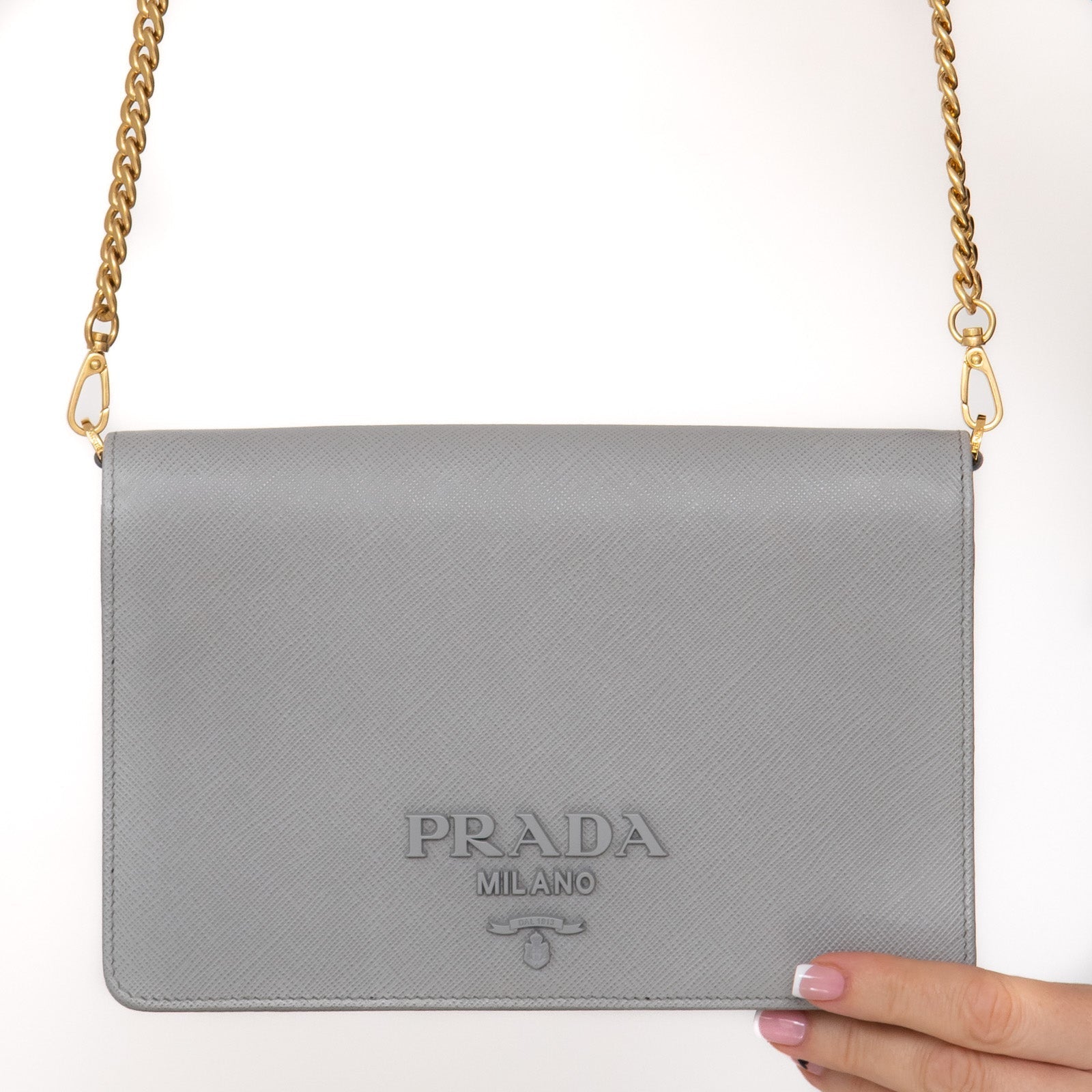 Prada Saffiano Gris Cuir Sac bandoulière