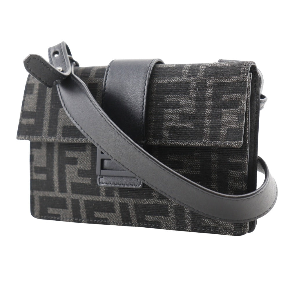 Fendi Sac bandoulière en toile nylon, cuir noir Pochette 3WAY Marsupio...