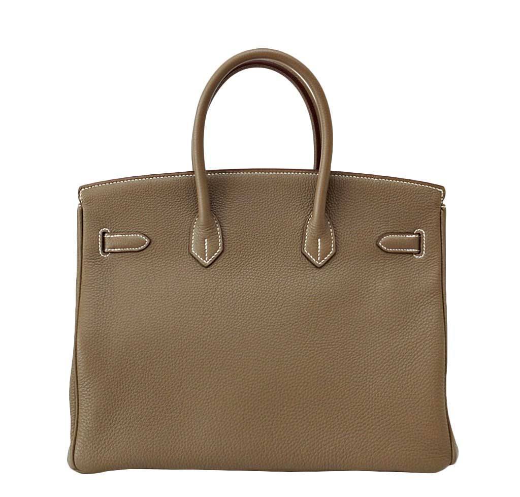 Sac à main Hermes Etoupe Togo Birkin 35 GHW