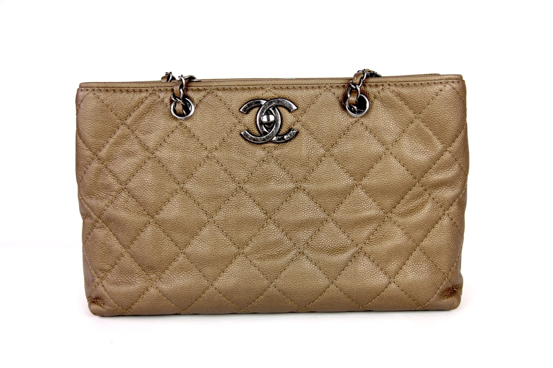 Chanel 14B CC Large Zip Shopper Chain Cabas