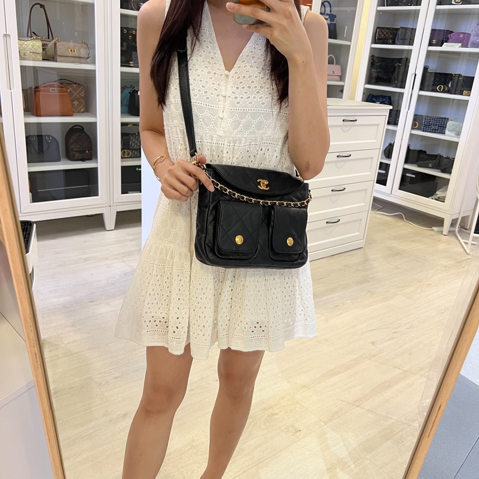 [Local Set – Original Receipt] Chanel 25P Petit Hobo Bag in Noir Caviar and AGHW (Model: )