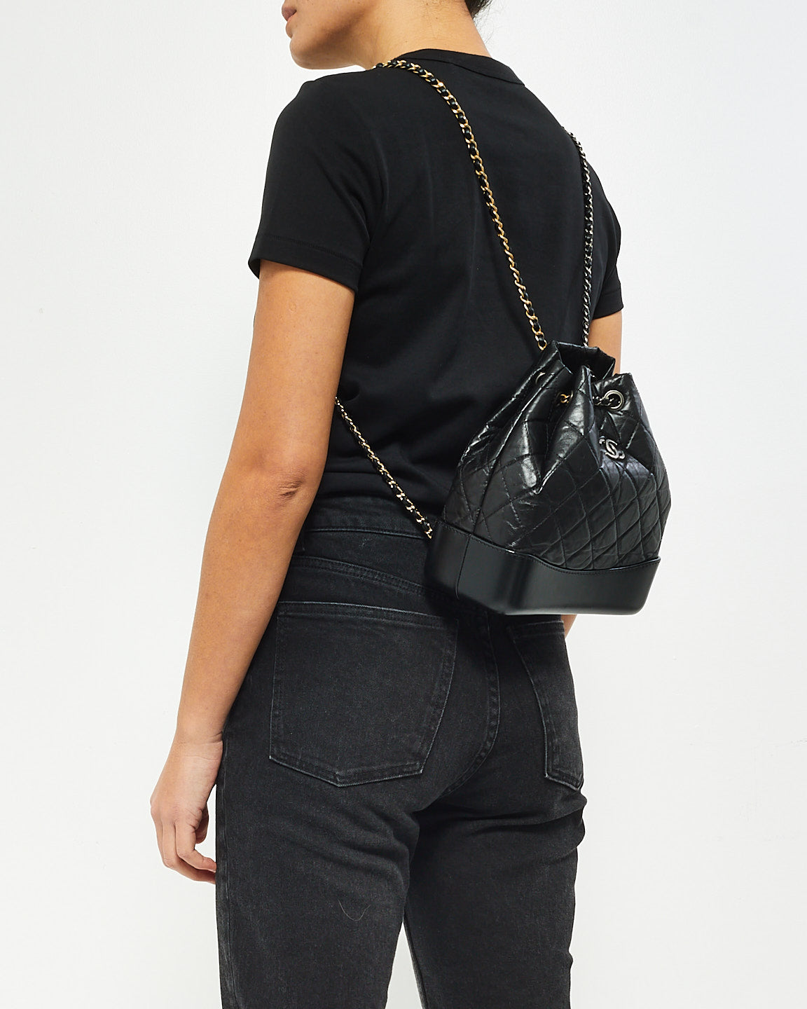 Sac à dos Chanel Gabrielle Small en Cuir de Veau vieilli Noir