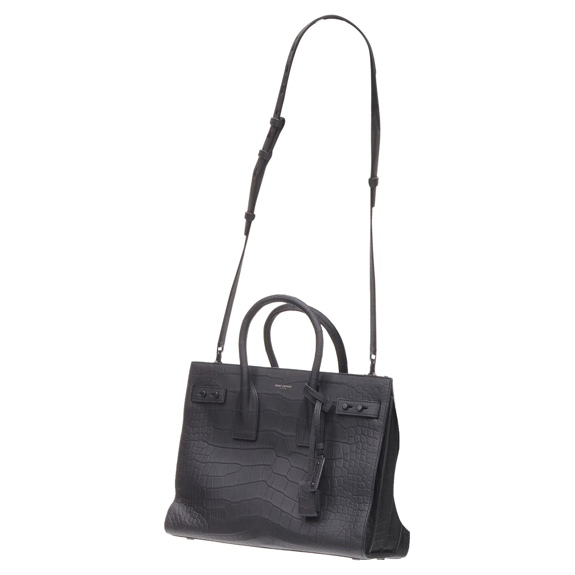 Saint Laurent Petit cabas Sac De Jour façon croco