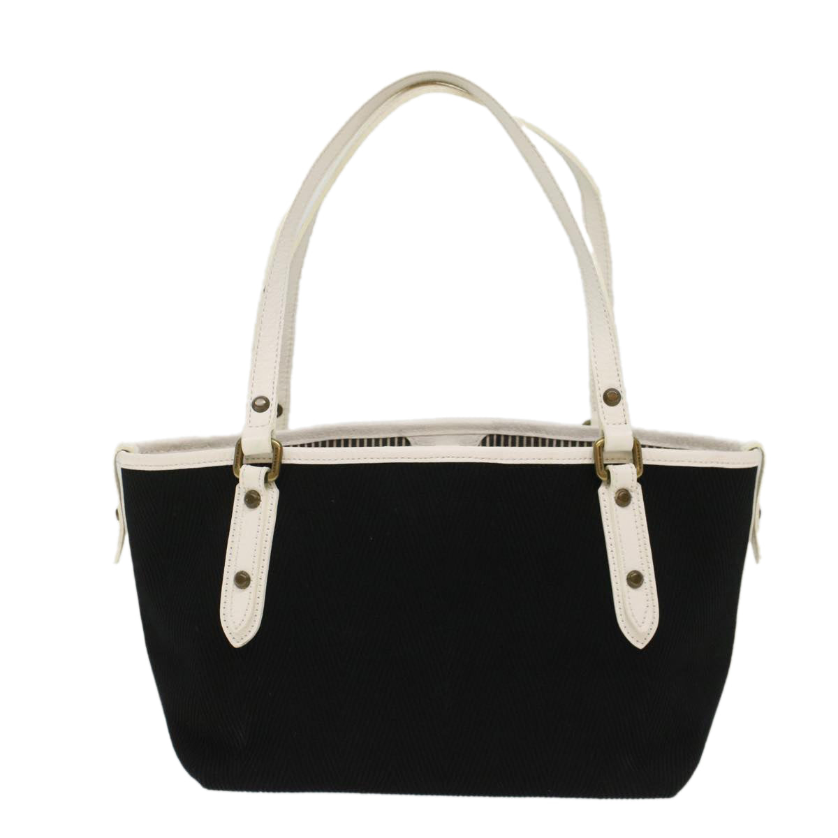 BURBERRY Bleu Label Sac cabas Canvas Cuir Noir Auth bs7373